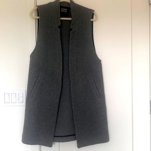 Zara grey long wool vest